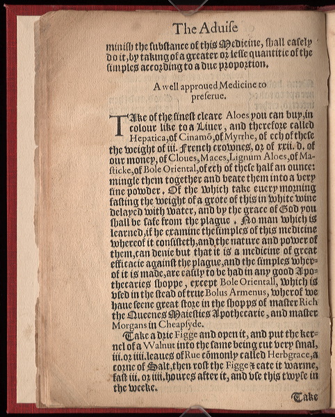 Page 1 of the Plague Book